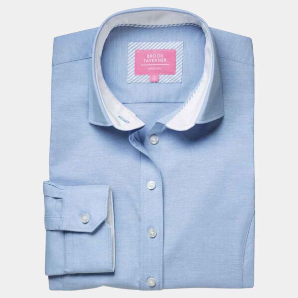 Brook Taverner Ladies Mirabel Long Sleeve Stretch Oxford Shirt Thumbnail