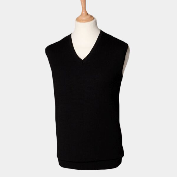 Henbury Lightweight Sleeveless Cotton Acrylic V Neck Sweater Thumbnail