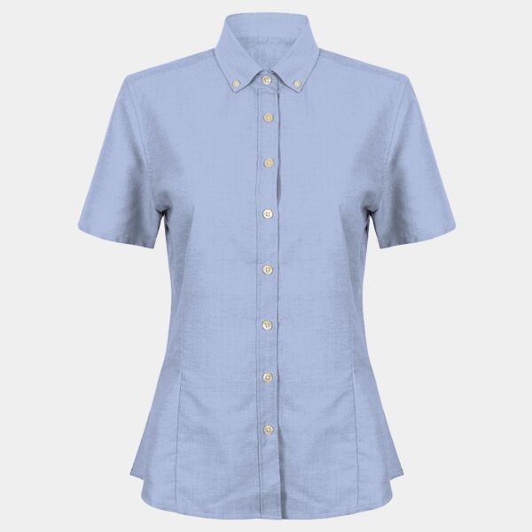 Henbury Ladies Modern Short Sleeve Regular Fit Oxford Shirt Thumbnail