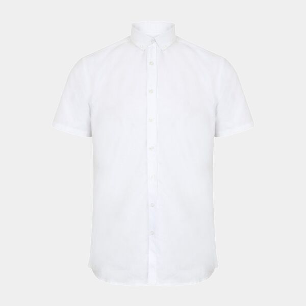 Henbury Modern Short Sleeve Slim Fit Oxford Shirt Thumbnail